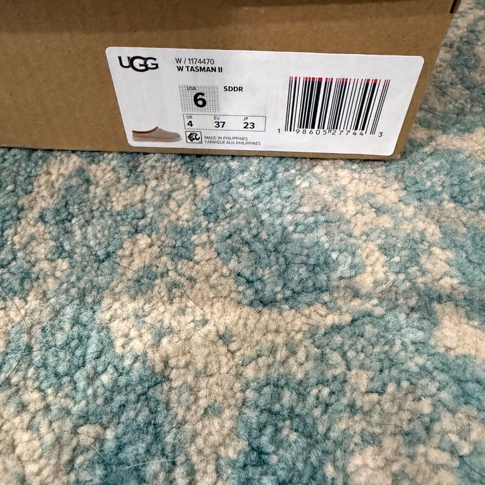 Brand New UGG Women's Tasman Ii Slipper, Sand/Dark Cherry - Picture 3 of 9